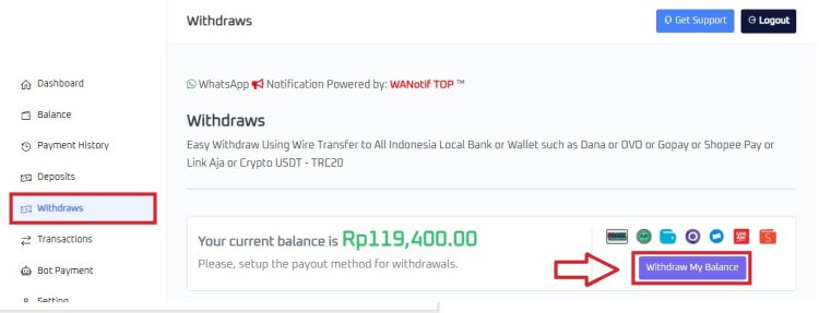 WAPay -Withdraw Bank Transfer