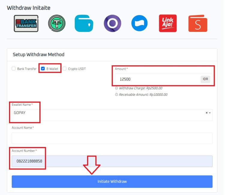 WAPay Withdraw GOPAY