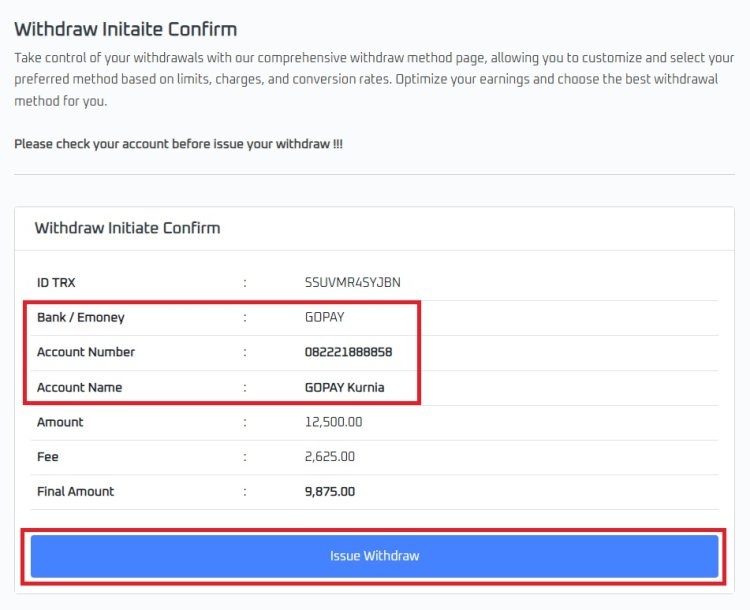 WAPay Withdraw GOPAY