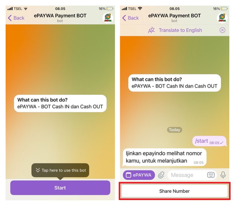WAPay - Withdraw memakai Aplikasi Telegram