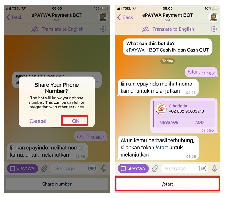 WAPay - Withdraw memakai Aplikasi Telegram