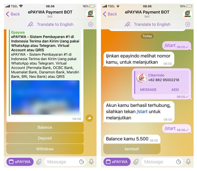 WAPay - Withdraw memakai Aplikasi Telegram