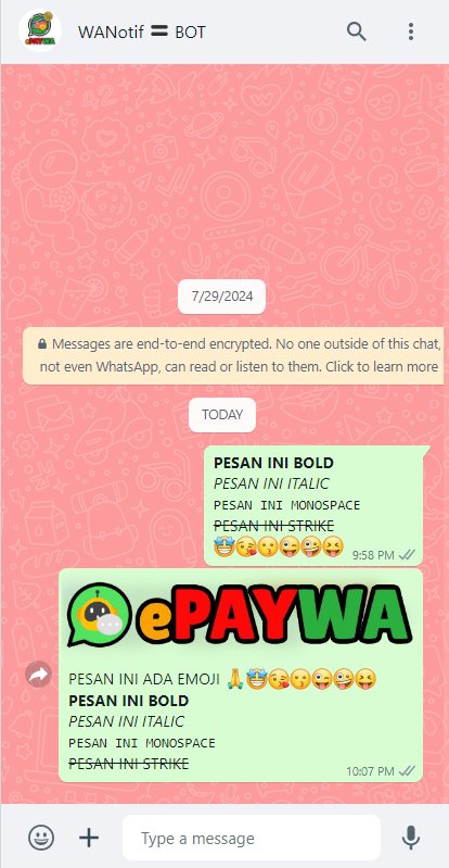 BOT WANotif mengirim pesan dengan lampiran Gambar atau File